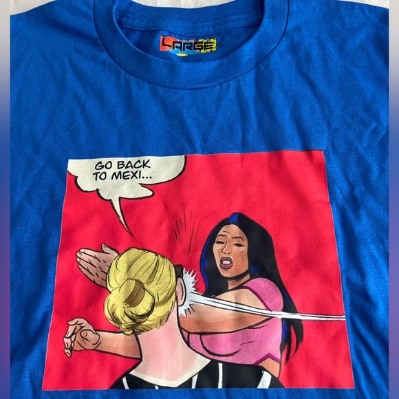 “Go Back Yo Mexi…” Slap! Hispanic Heritage Slap Fight Blue Meme Tee Size Large - Picture 2 of 5